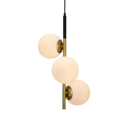 Κρεμαστό φωτιστικό οροφής DUO 3xE14/40W/230V χρυσαφί/μαύρο