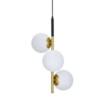 Κρεμαστό φωτιστικό οροφής DUO 3xE14/40W/230V χρυσαφί/μαύρο