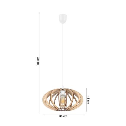 Κρεμαστό φωτιστικό οροφής  EARTH 1xE27/60W/230V λευκό/μπεζ