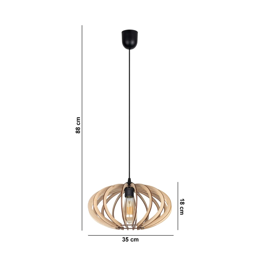 Κρεμαστό φωτιστικό οροφής EARTH 1xE27/60W/230V μαύρο/μπεζ