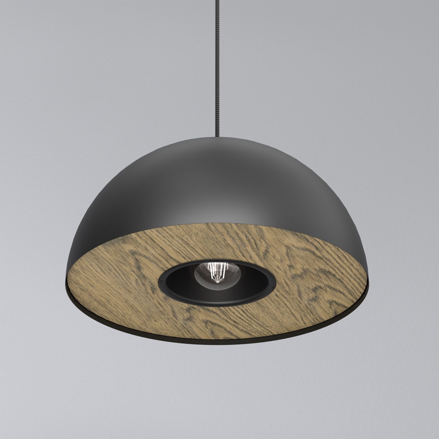 Κρεμαστό φωτιστικό οροφής ELGUND 1xE27/15W/230V διάμετρος 35 cm μαύρο