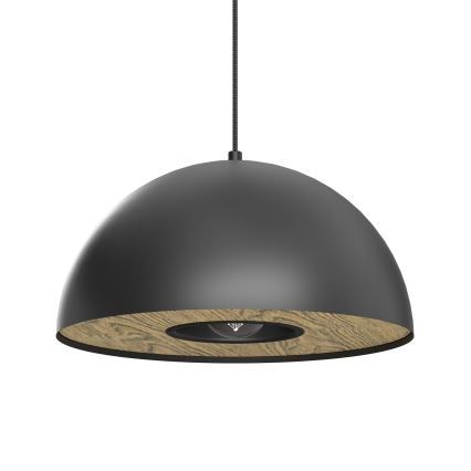 Κρεμαστό φωτιστικό οροφής ELGUND 1xE27/15W/230V διάμετρος 35 cm μαύρο