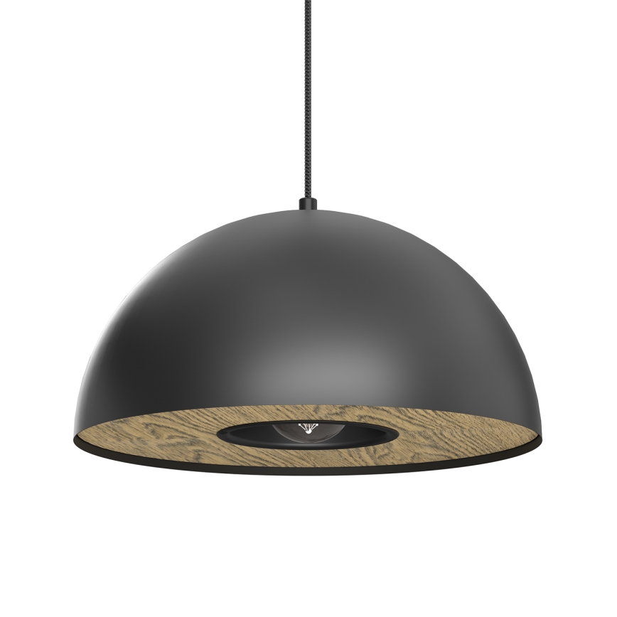 Κρεμαστό φωτιστικό οροφής ELGUND 1xE27/15W/230V διάμετρος 35 cm μαύρο