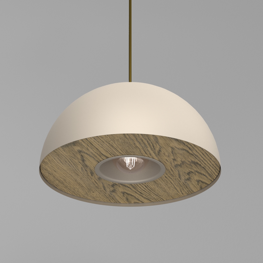 Κρεμαστό φωτιστικό οροφής ELGUND 1xE27/15W/230V διάμετρος 35 cm μπεζ