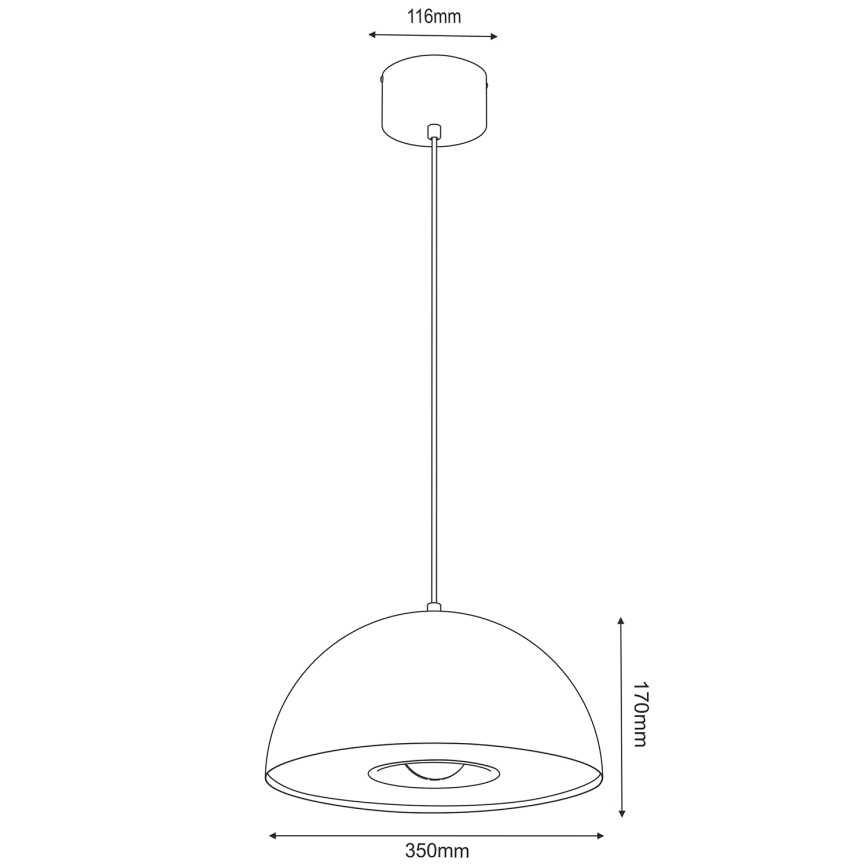 Κρεμαστό φωτιστικό οροφής ELGUND 1xE27/15W/230V διάμετρος 35 cm ορείχαλκος