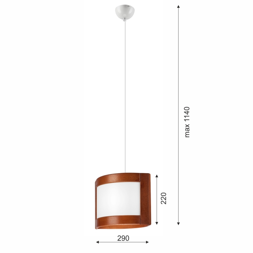 Κρεμαστό φωτιστικό οροφής  ELODIE 1xE27/60W/230V δρυς