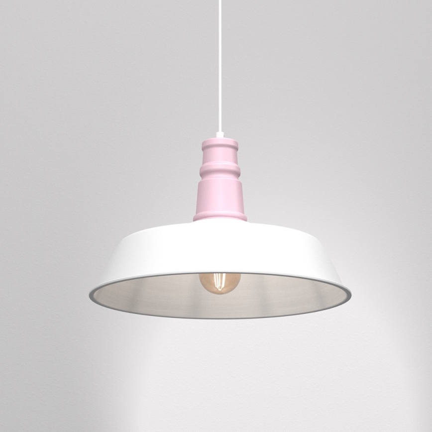 Κρεμαστό φωτιστικό οροφής ENZO 1xE27/60W/230V λευκό/ροζ