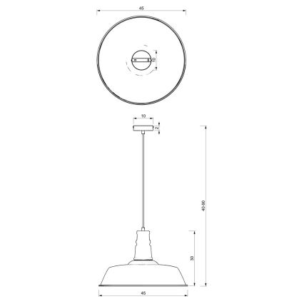Κρεμαστό φωτιστικό οροφής ENZO 1xE27/60W/230V λευκό/ροζ