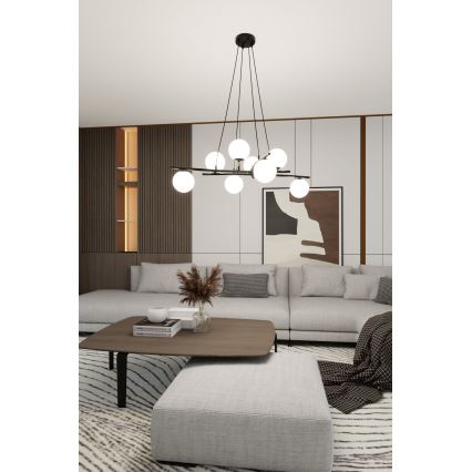 Κρεμαστό φωτιστικό οροφής ESSA 8xE14/10W/230V μαύρο/λευκό