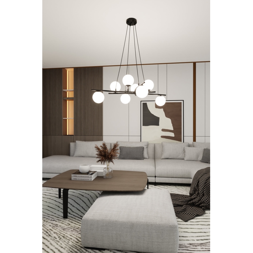 Κρεμαστό φωτιστικό οροφής ESSA 8xE14/10W/230V μαύρο/λευκό