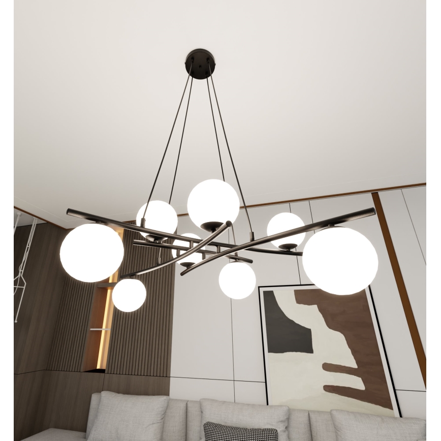 Κρεμαστό φωτιστικό οροφής ESSA 8xE14/10W/230V μαύρο/λευκό