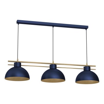 Κρεμαστό φωτιστικό οροφής ESTATE 3xE27/15W/230V μπλε