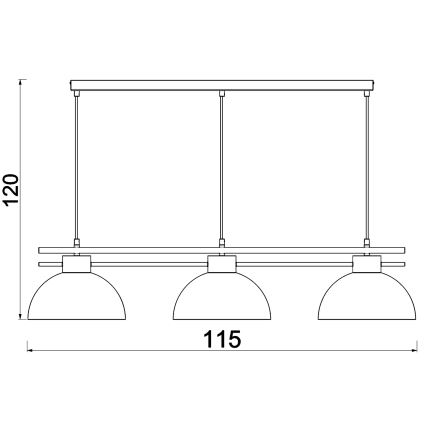 Κρεμαστό φωτιστικό οροφής ESTATE 3xE27/15W/230V μπλε