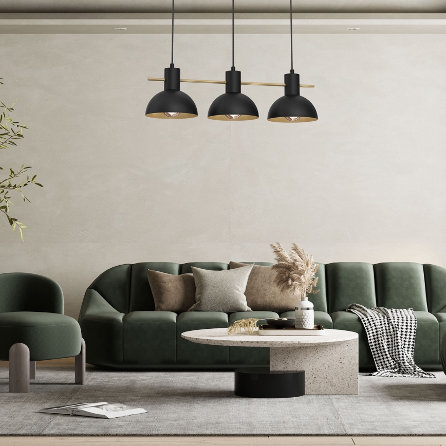 Κρεμαστό φωτιστικό οροφής ESTATE MINI 3xE27/15W/230V μαύρο