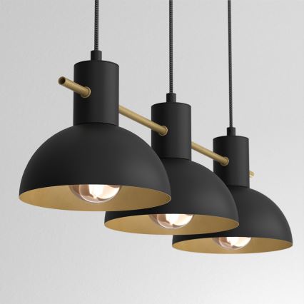 Κρεμαστό φωτιστικό οροφής ESTATE MINI 3xE27/15W/230V μαύρο