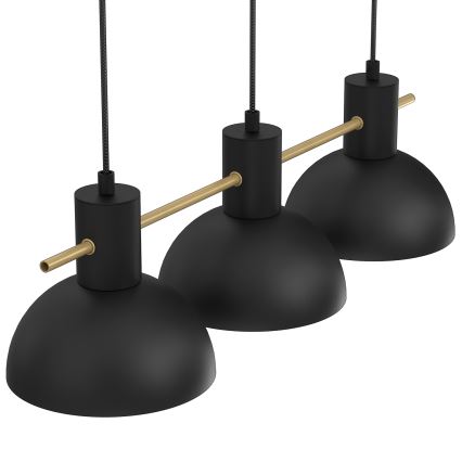 Κρεμαστό φωτιστικό οροφής ESTATE MINI 3xE27/15W/230V μαύρο