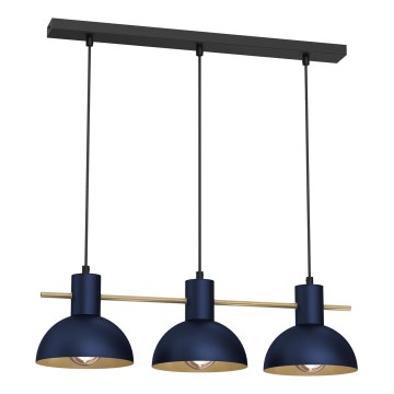 Κρεμαστό φωτιστικό οροφής ESTATE MINI 3xE27/15W/230V μπλε