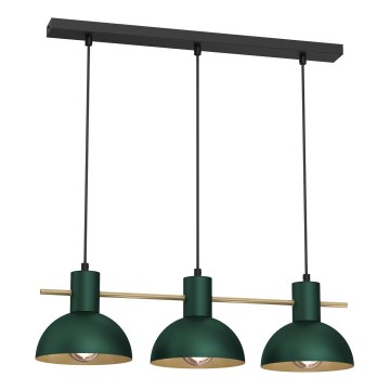 Κρεμαστό φωτιστικό οροφής ESTATE MINI 3xE27/15W/230V πράσινο