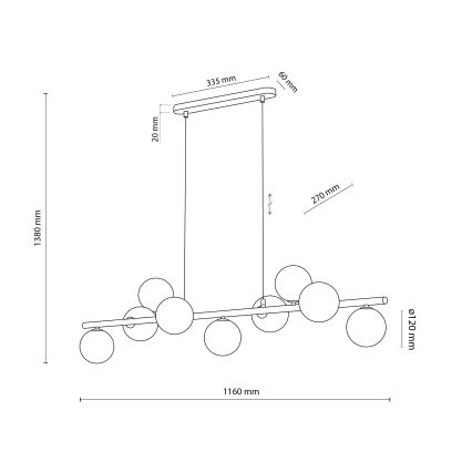 Κρεμαστό φωτιστικό οροφής ESTERA 9xG9/6W/230V καφέ/φιμέ μπεζ