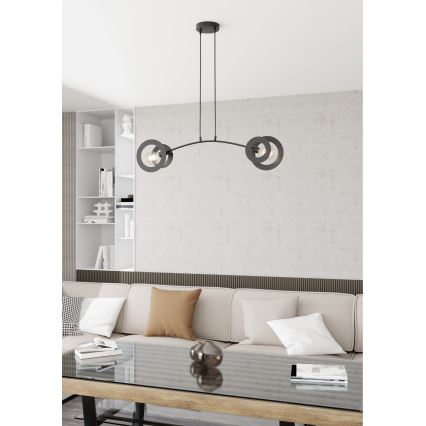 Κρεμαστό φωτιστικό οροφής EUFORIA 2xE27/15W/230V μαύρο