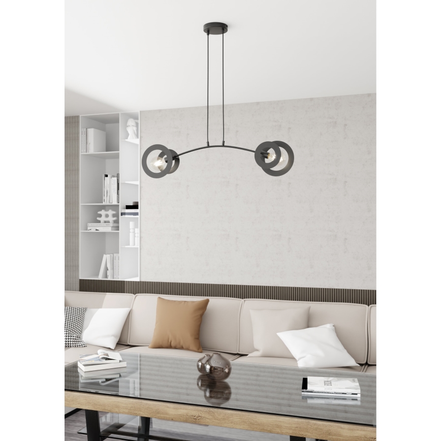 Κρεμαστό φωτιστικό οροφής EUFORIA 2xE27/15W/230V μαύρο