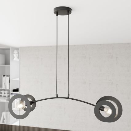 Κρεμαστό φωτιστικό οροφής EUFORIA 2xE27/15W/230V μαύρο