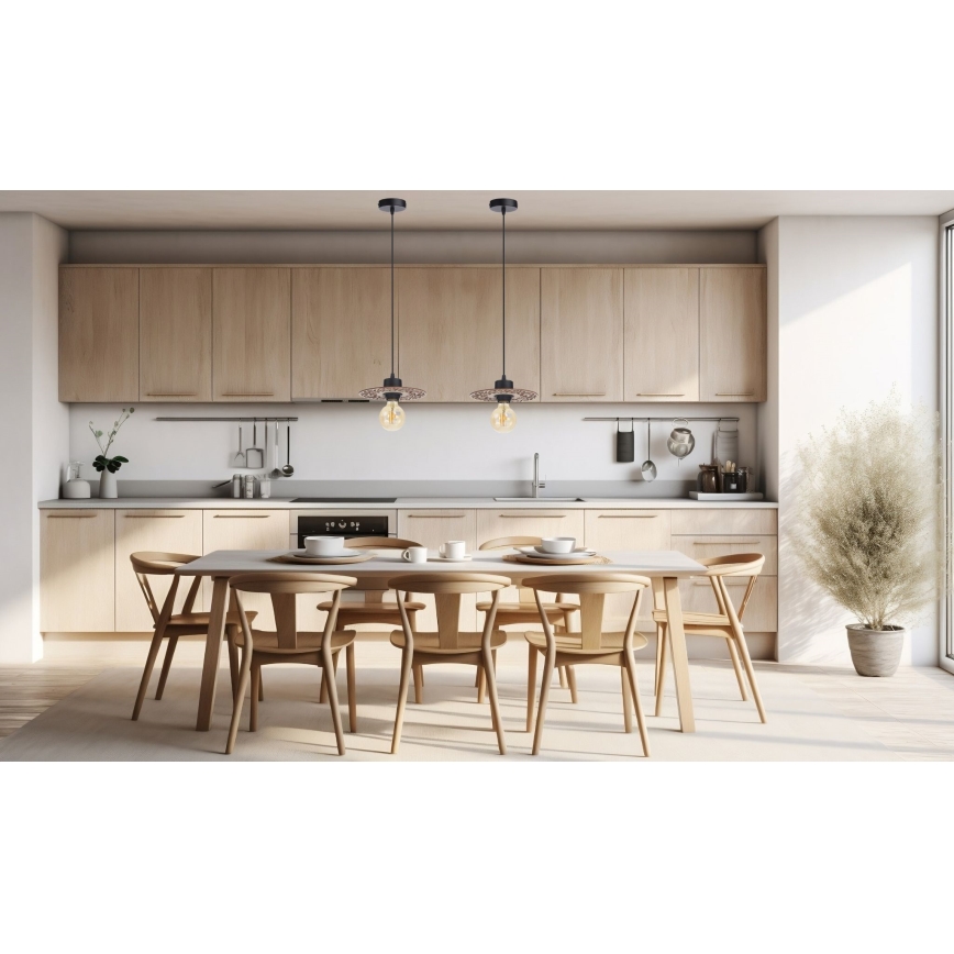 Κρεμαστό φωτιστικό οροφής FALCO 1xE27/60W/230V διάμετρος 20 cm μπεζ