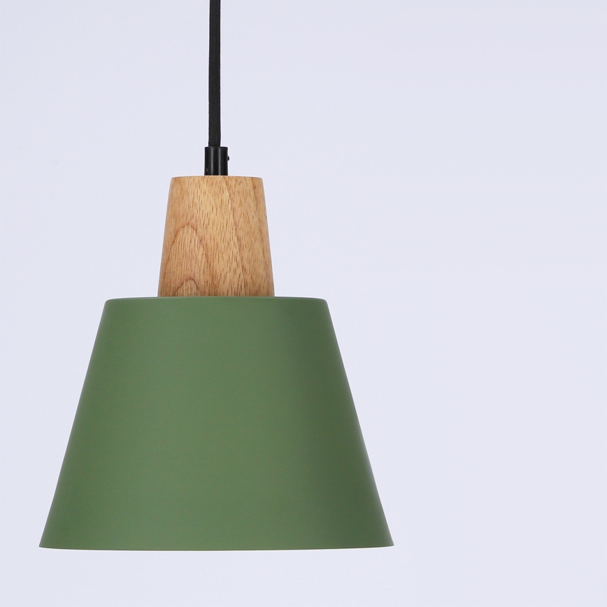 Κρεμαστό φωτιστικό οροφής FARO 1xE27/40W/230V πράσινο/οξιά