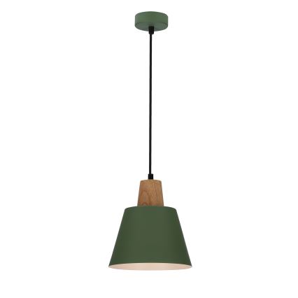 Κρεμαστό φωτιστικό οροφής FARO 1xE27/40W/230V πράσινο/οξιά