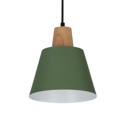 Κρεμαστό φωτιστικό οροφής FARO 1xE27/40W/230V πράσινο/οξιά