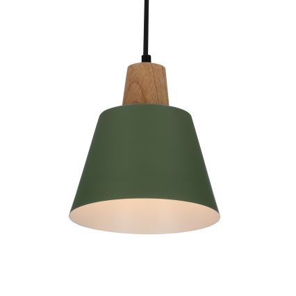 Κρεμαστό φωτιστικό οροφής FARO 1xE27/40W/230V πράσινο/οξιά