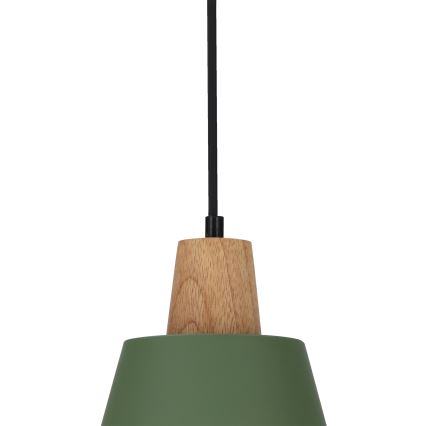 Κρεμαστό φωτιστικό οροφής FARO 1xE27/40W/230V πράσινο/οξιά