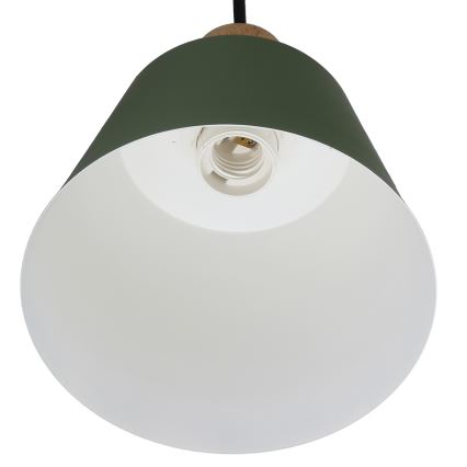 Κρεμαστό φωτιστικό οροφής FARO 1xE27/40W/230V πράσινο/οξιά