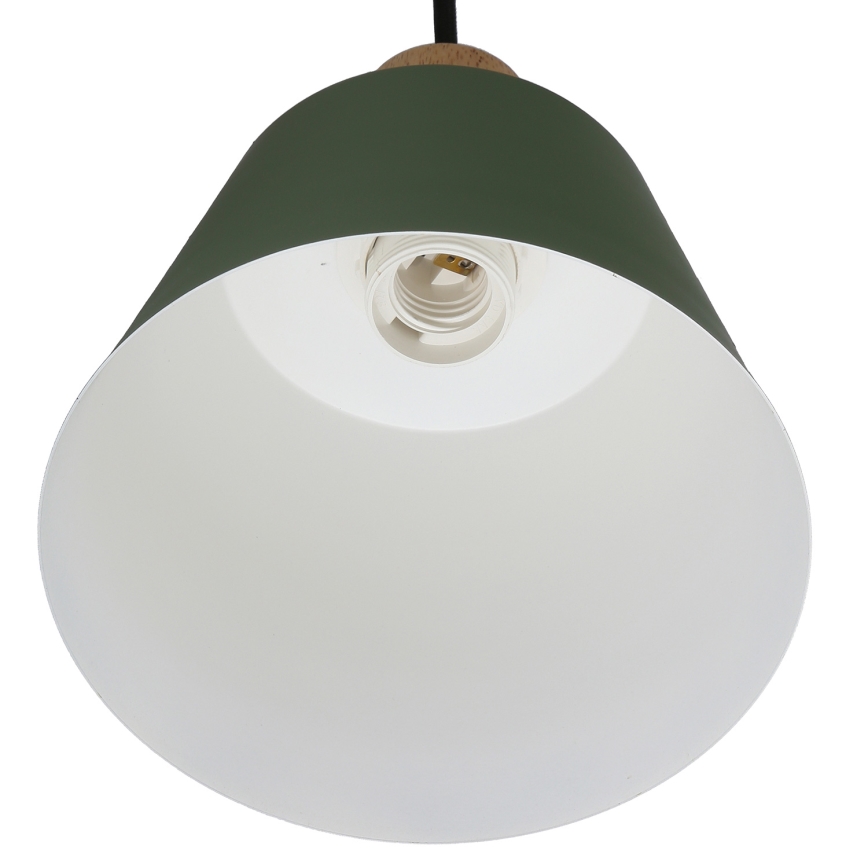 Κρεμαστό φωτιστικό οροφής FARO 1xE27/40W/230V πράσινο/οξιά