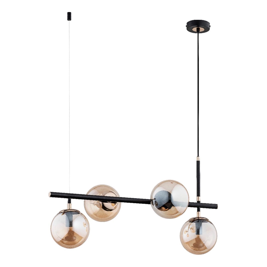 Κρεμαστό φωτιστικό οροφής FIORE 4xE14/10W/230V μαύρο