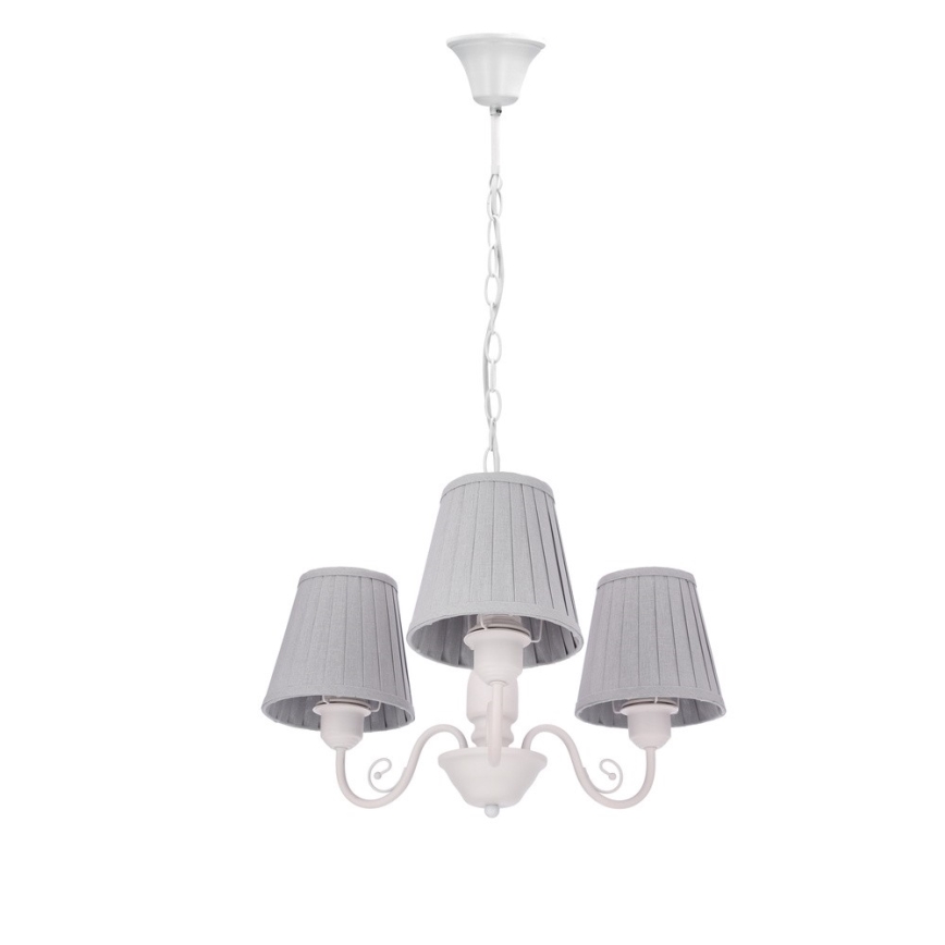 Κρεμαστό φωτιστικό οροφής FIREZ 3xE27/40W/230V λευκό/γκρι