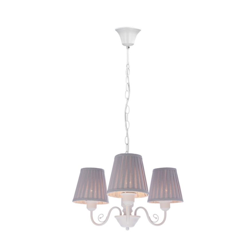 Κρεμαστό φωτιστικό οροφής FIREZ 3xE27/40W/230V λευκό/γκρι