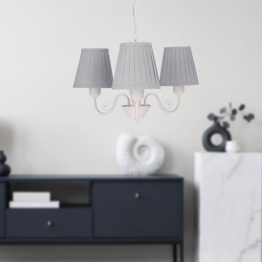 Κρεμαστό φωτιστικό οροφής FIREZ 3xE27/40W/230V λευκό/γκρι