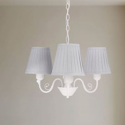Κρεμαστό φωτιστικό οροφής FIREZ 3xE27/40W/230V λευκό/γκρι
