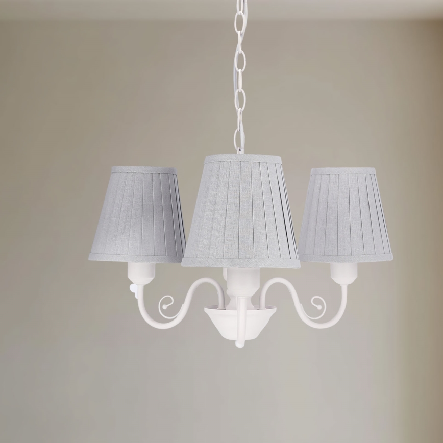 Κρεμαστό φωτιστικό οροφής FIREZ 3xE27/40W/230V λευκό/γκρι