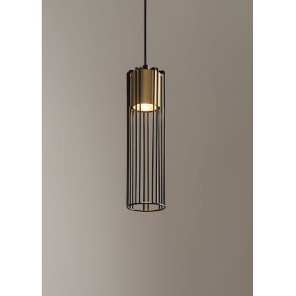 Κρεμαστό φωτιστικό οροφής FOBIA 1xGU10/25W/230V μαύρο/χρυσό