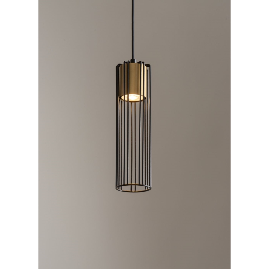Κρεμαστό φωτιστικό οροφής FOBIA 1xGU10/25W/230V μαύρο/χρυσό
