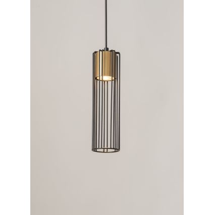 Κρεμαστό φωτιστικό οροφής FOBIA 1xGU10/25W/230V μαύρο/χρυσό