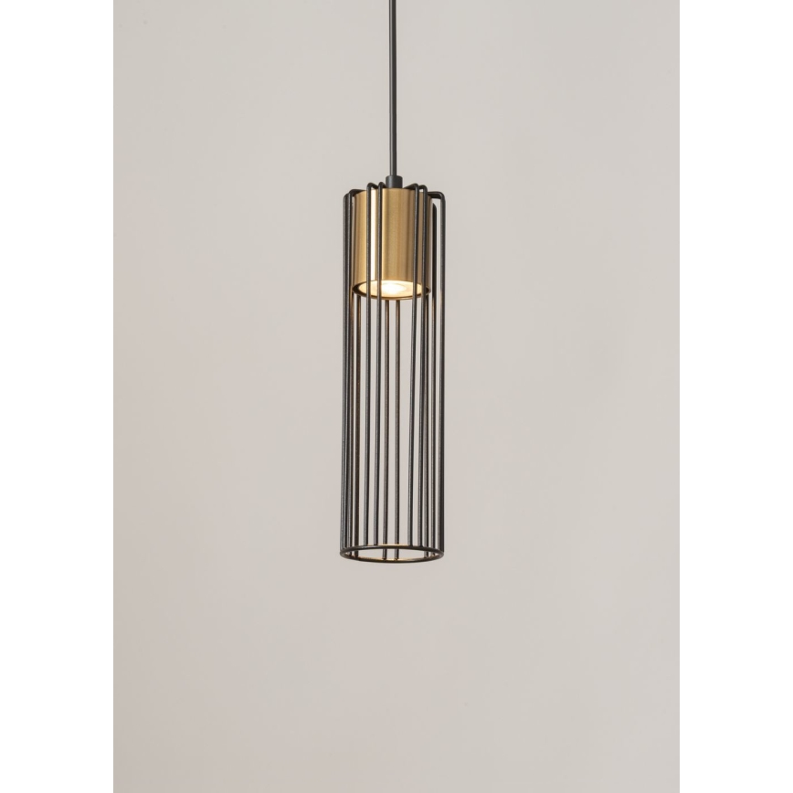 Κρεμαστό φωτιστικό οροφής FOBIA 1xGU10/25W/230V μαύρο/χρυσό