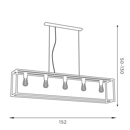 Κρεμαστό φωτιστικό οροφής FRAME 5xE27/60W/230V μαύρο