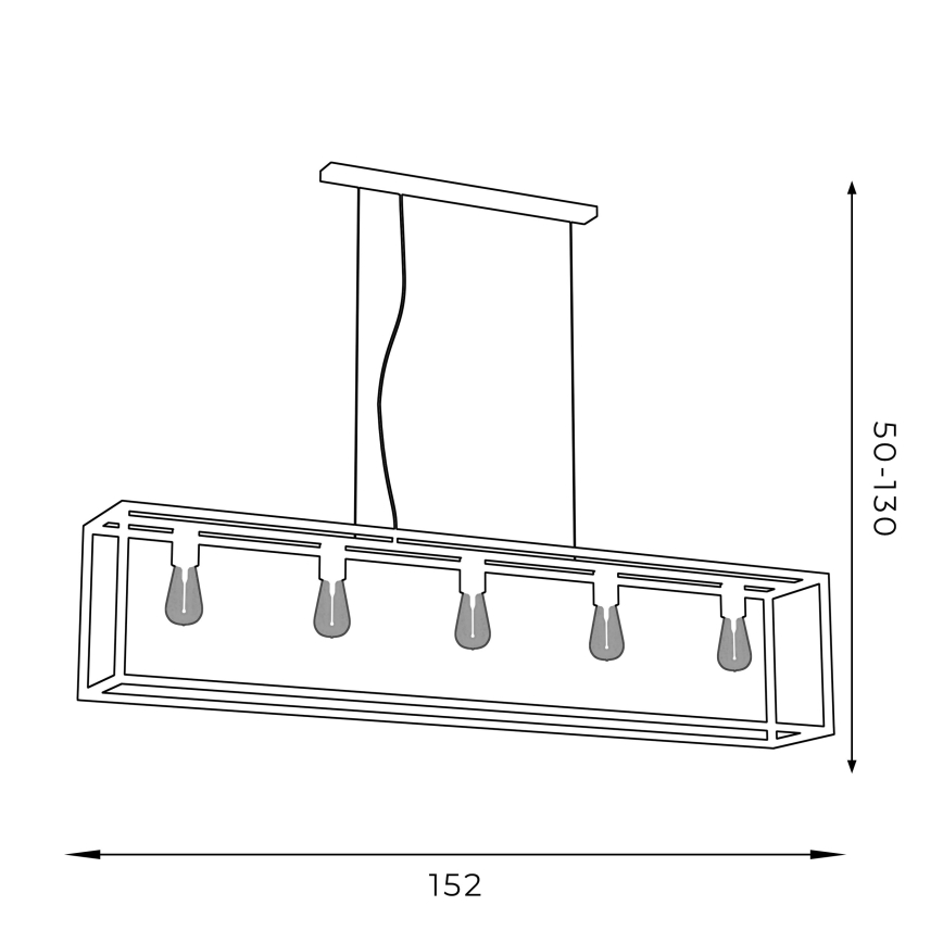 Κρεμαστό φωτιστικό οροφής FRAME 5xE27/60W/230V μαύρο