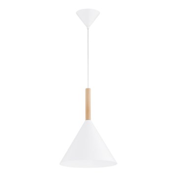Κρεμαστό φωτιστικό οροφής FUKS 1xE27/15W/230V λευκό/μπεζ