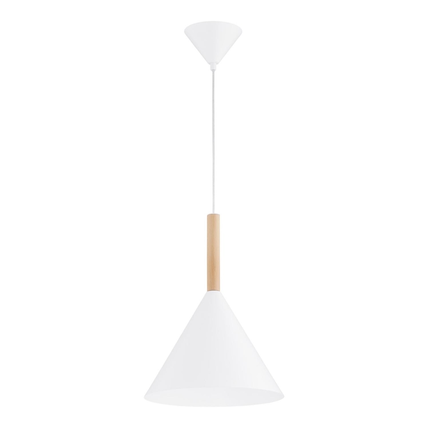 Κρεμαστό φωτιστικό οροφής FUKS 1xE27/15W/230V λευκό/μπεζ