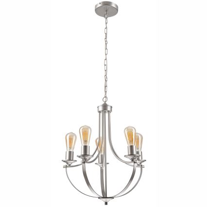 Κρεμαστό φωτιστικό οροφής GINA 5xE27/60W/230V ματ χρώμιο