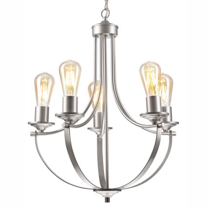 Κρεμαστό φωτιστικό οροφής GINA 5xE27/60W/230V ματ χρώμιο
